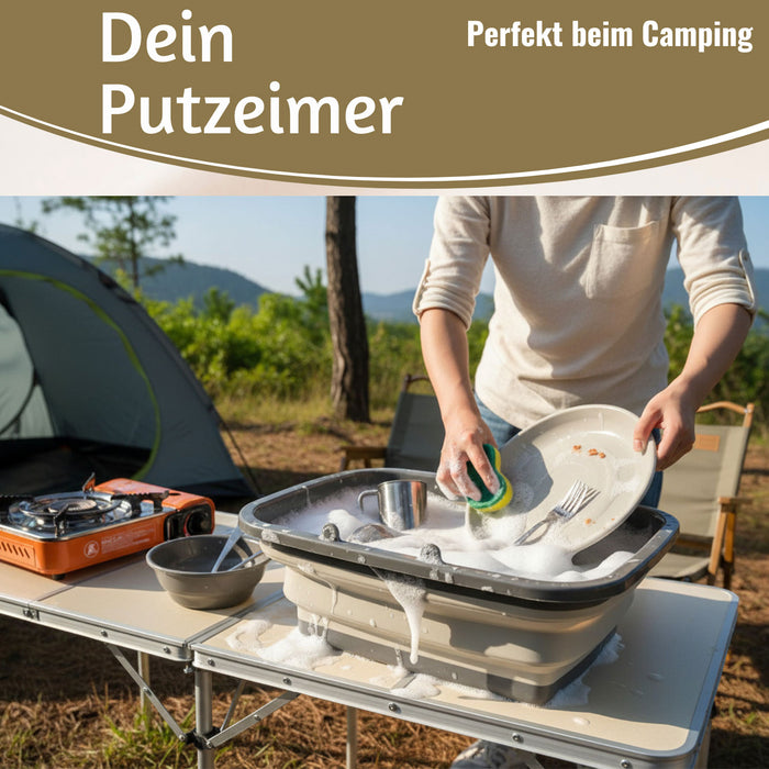 Flexibler Einkaufskorb 10L 38x28cm faltbar mit Griff Faltkorb Wassereimer Camping