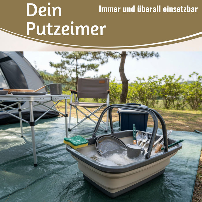 Flexibler Einkaufskorb 10L 38x28cm faltbar mit Griff Faltkorb Wassereimer Camping