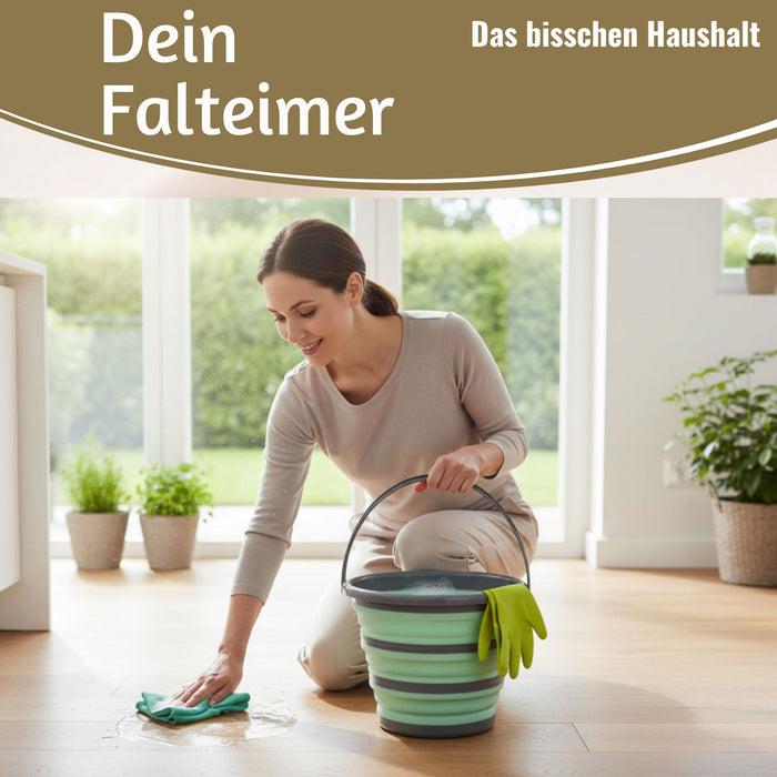 Flexibler Putzeimer 10L 35x24cm faltbar mit Griff Falteimer Wassereimer Camping