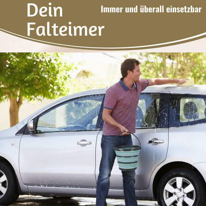 Flexibler Putzeimer 10L 35x24cm faltbar mit Griff Falteimer Wassereimer Camping