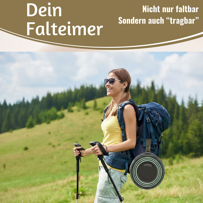 KI-generiertes Bild,Flexibler Putzeimer 10L 35x24cm faltbar mit Griff Falteimer Wassereimer Camping
