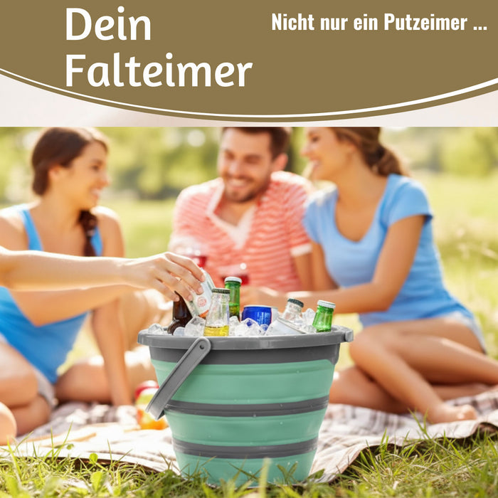 Flexibler Putzeimer 10L 35x24cm faltbar mit Griff Falteimer Wassereimer Camping