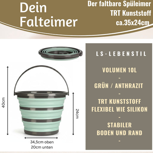 KI-generiertes Bild,Flexibler Putzeimer 10L 35x24cm faltbar mit Griff Falteimer Wassereimer Camping