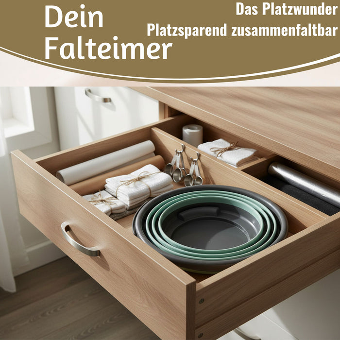 KI-generiertes Bild,Flexibler Putzeimer 10L 35x24cm faltbar mit Griff Falteimer Wassereimer Camping