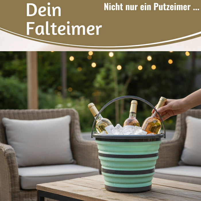 KI-generiertes Bild,Flexibler Putzeimer 10L 35x24cm faltbar mit Griff Falteimer Wassereimer Camping