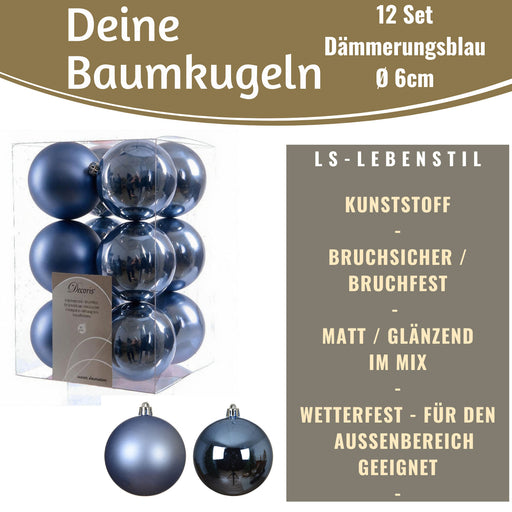 KI-generiertes Bild,12 Design Weihnachtskugeln 6cm Brandy Set Kunststoff Weihnachtsbaum-Deko