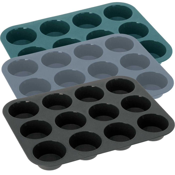 KI-generiertes Bild,Silikon Muffinform 12 Stück BPA-Frei Cupcake Brownie Muffinblech Backform