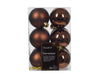 12 Design Weihnachtskugeln 6cm Braun Espresso Set Kunststoff Weihnachtsbaum-Deko