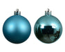 12 Design Weihnachtskugeln 6cm Folk Blue Set Kunststoff Weihnachtsbaum-Deko