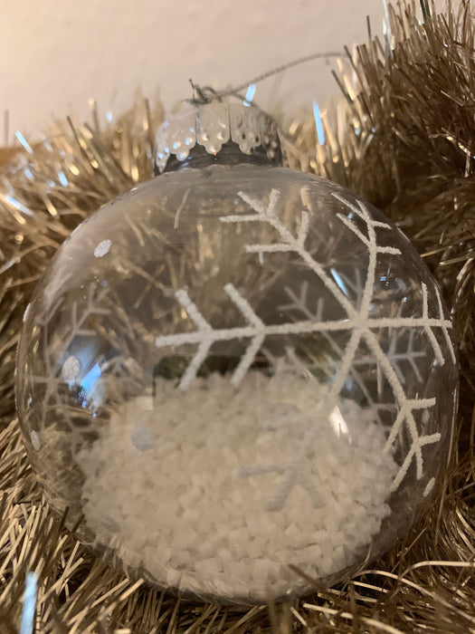 3 Design Weihnachtskugeln 8cm Klar Gefüllt Kunststoff Dekokugel Baumkugel