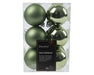 12 Design Weihnachtskugeln 6cm Grün Rosmarin Set Kunststoff Weihnachtsbaum-Deko