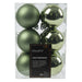 12 Design Weihnachtskugeln 6cm Grün Rosmarin Set Kunststoff Weihnachtsbaum-Deko