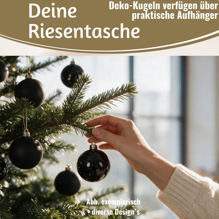 KI-generiertes Bild,12 Design Weihnachtskugeln 6cm Brandy Set Kunststoff Weihnachtsbaum-Deko