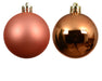 12 Design Weihnachtskugeln 6cm Orange Set Kunststoff Weihnachtsbaum-Deko