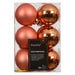 12 Design Weihnachtskugeln 6cm Orange Set Kunststoff Weihnachtsbaum-Deko