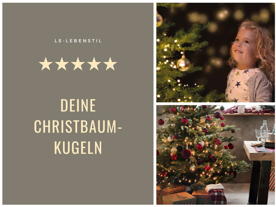 12 Design Weihnachtskugeln 6cm Folk Blue Set Kunststoff Weihnachtsbaum-Deko