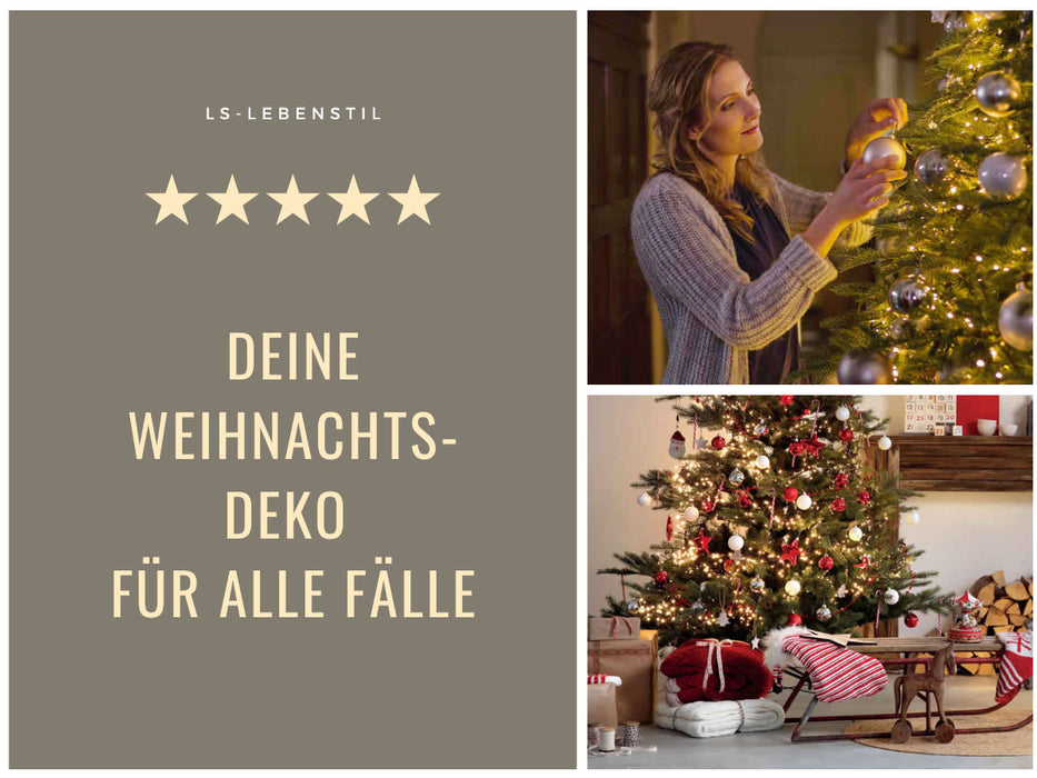 12 Design Weihnachtskugeln 6cm Folk Blue Set Kunststoff Weihnachtsbaum-Deko