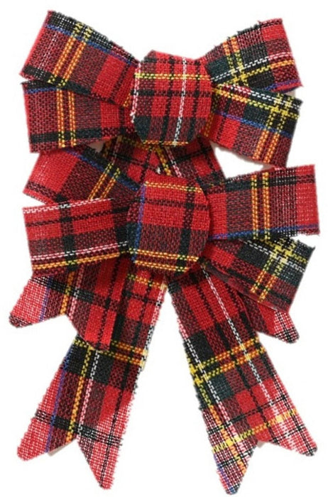 2x XL Weihnachtsschleife Set 17cm Kariert Schleife für Weihnachts-Deko
