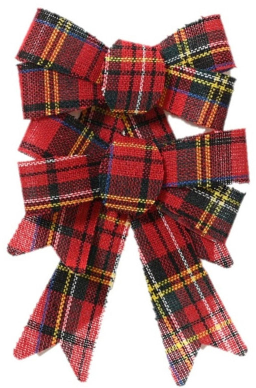 2x XL Weihnachtsschleife Set 17cm Kariert Schleife für Weihnachts-Deko