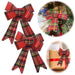 2x XL Weihnachtsschleife Set 17cm Kariert Schleife für Weihnachts-Deko