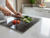 2´er Set Glas Herdabdeckplatten Schiefer 52x30cm Glasschneidebrett Schneidebrett