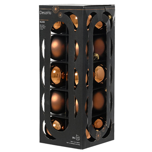 18-20 Design Glas Weihnachtskugeln 6cm Braun Espresso Christbaum Dekokugel