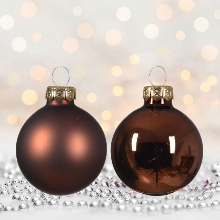 18-20 Design Glas Weihnachtskugeln 6cm Braun Espresso Christbaum Dekokugel