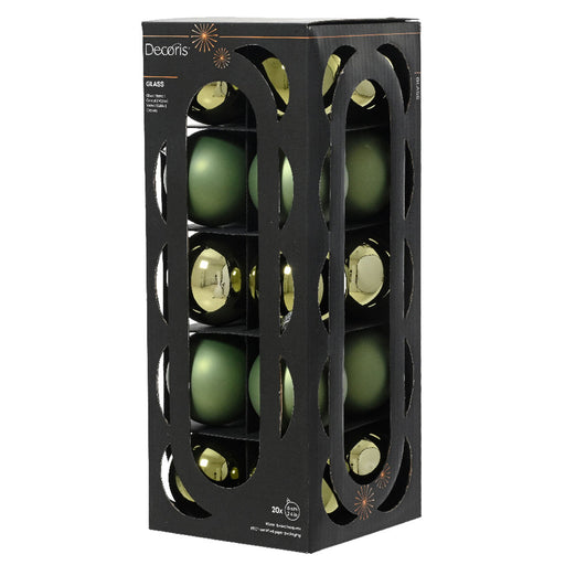 18-20 Design Glas Weihnachtskugeln 6cm Grün Rosmarin Christbaum Dekokugel