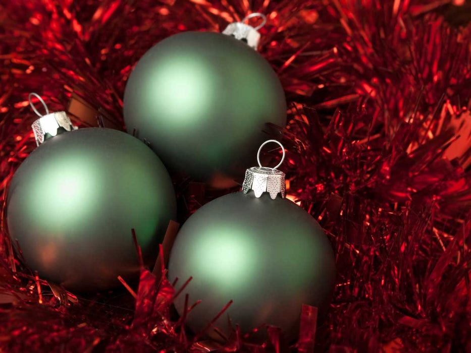 18-20 Design Glas Weihnachtskugeln 6cm Grün Rosmarin Christbaum Dekokugel