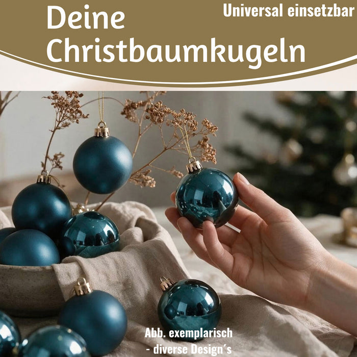KI-generiertes Bild,18-20 Design Glas Weihnachtskugeln 6cm Blütenrosa Christbaum Dekokugel