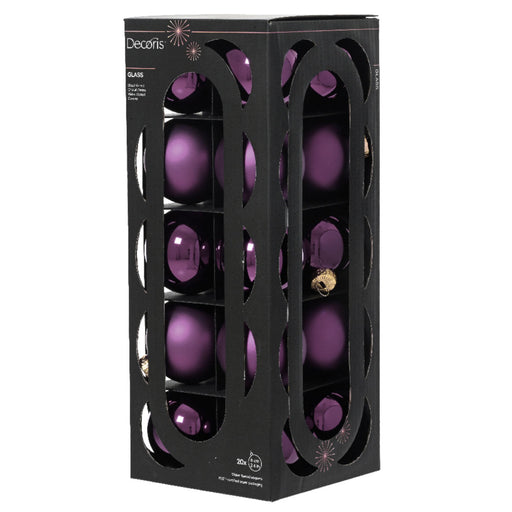 18-20 Design Glas Weihnachtskugeln 6cm Lila Feige Christbaum Dekokugel
