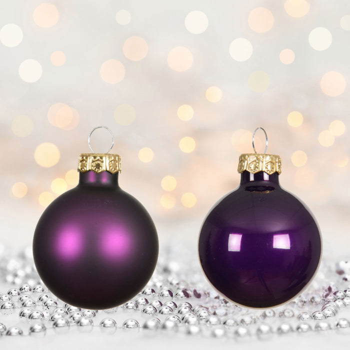 18-20 Design Glas Weihnachtskugeln 6cm Lila Feige Christbaum Dekokugel