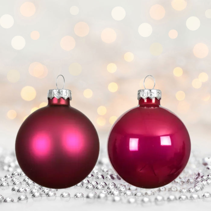 18-20 Design Glas Weihnachtskugeln 6cm Festive Pink Christbaum Dekokugel