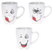 KI-generiertes Bild,3 Kaffeebecher Smiley 300ml Set lustige witzige Henkelbecher Kaffeetasse