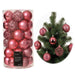 KI-generiertes Bild 37 Design Weihnachtskugeln 6cm Blütenrosa Set Kunststoff Weihnachtsbaum Deko