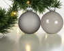 4 XL Glas Weihnachtskugeln 8cm Grau - Warm Grey - Christbaum Dekokugel