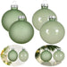 4 XL Glas Weihnachtskugeln 8cm Grün - Green Matcha - Christbaum Dekokugel