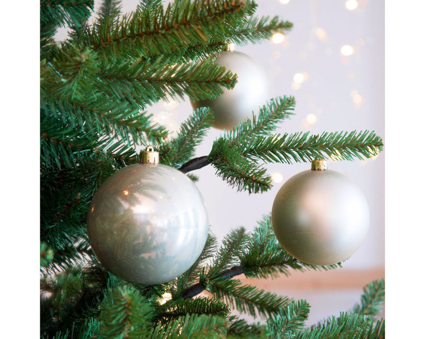 KI-generiertes Bild,4 Design Weihnachtskugeln 10cm Perle Kunststoff Dekokugel Baumkugel