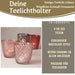 4´er Set Glas Teelichthalter Retro Rosa Rose 7cm Teelichtglas Windlicht-Halter