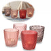 KI-generiertes Bild 4´er Set Glas Teelichthalter Retro Rosa Rose 7cm Teelichtglas Windlicht-Halter