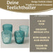 4´er Set Glas Teelichthalter Retro Türkis 7cm Teelichtglas Windlichthalter
