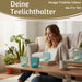 KI-generiertes Bild,4´er Set Glas Teelichthalter Retro Türkis 7cm Teelichtglas Windlichthalter