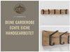 Vintage Holz Wandgarderobe 55cm Eiche Braun 5 Haken Jackenhalter Garderobenleiste