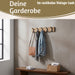 KI-generiertes Bild,Vintage Holz Wandgarderobe 55cm Eiche Braun 5 Haken Jackenhalter Garderobenleiste