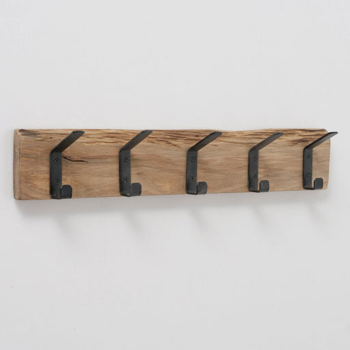 KI-generiertes Bild,Vintage Holz Wandgarderobe 55cm Eiche Braun 5 Haken Jackenhalter Garderobenleiste