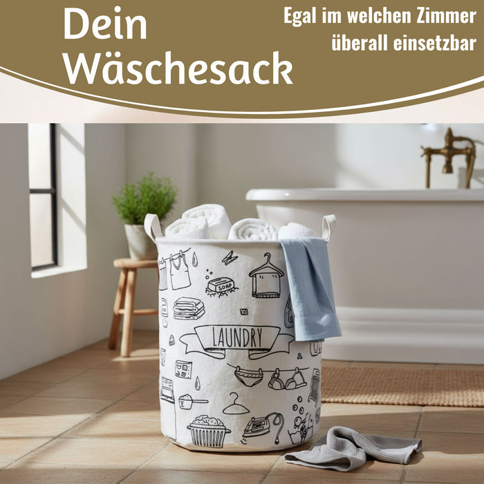 KI-generiertes Bild,Wäschesack Wäschekorb Canvas Laundry 50cm Faltbar Wäschesammler Wäschetruhe