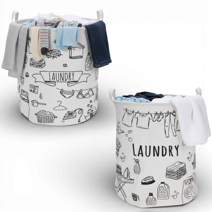 Wäschesack Wäschekorb Canvas Laundry 50cm Faltbar Wäschesammler Wäschetruhe
