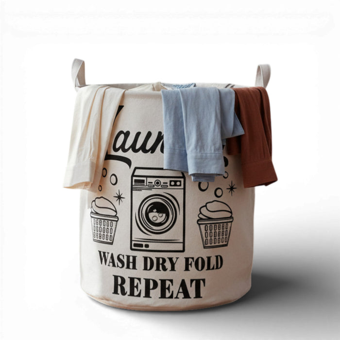 Wäschesack Wäschekorb Canvas Laundry Wash 50cm Faltbar Wäschesammler Wäschetruhe