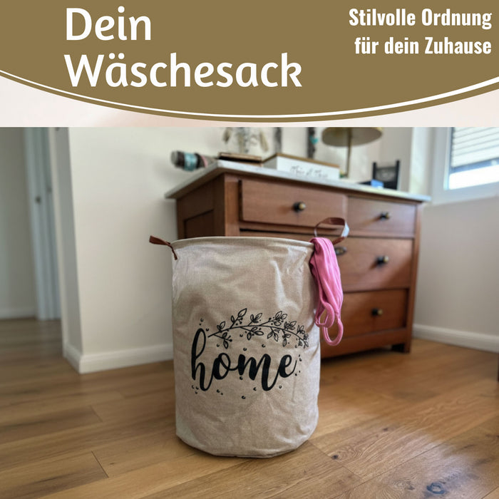 Wäschesack Wäschekorb Vintage Home 62L Faltbar Wäschesammler Wäschetruhe