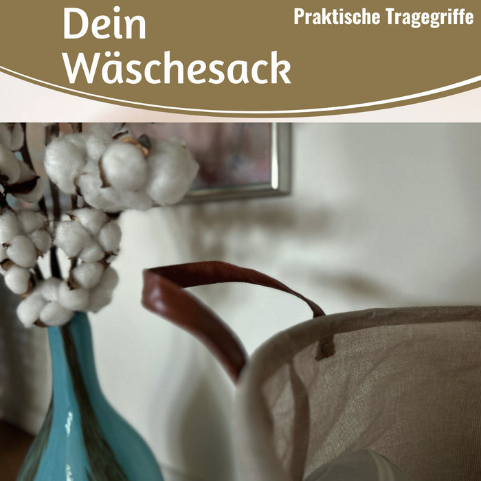 KI-generiertes Bild,Wäschesack Wäschekorb Vintage Home 62L Faltbar Wäschesammler Wäschetruhe